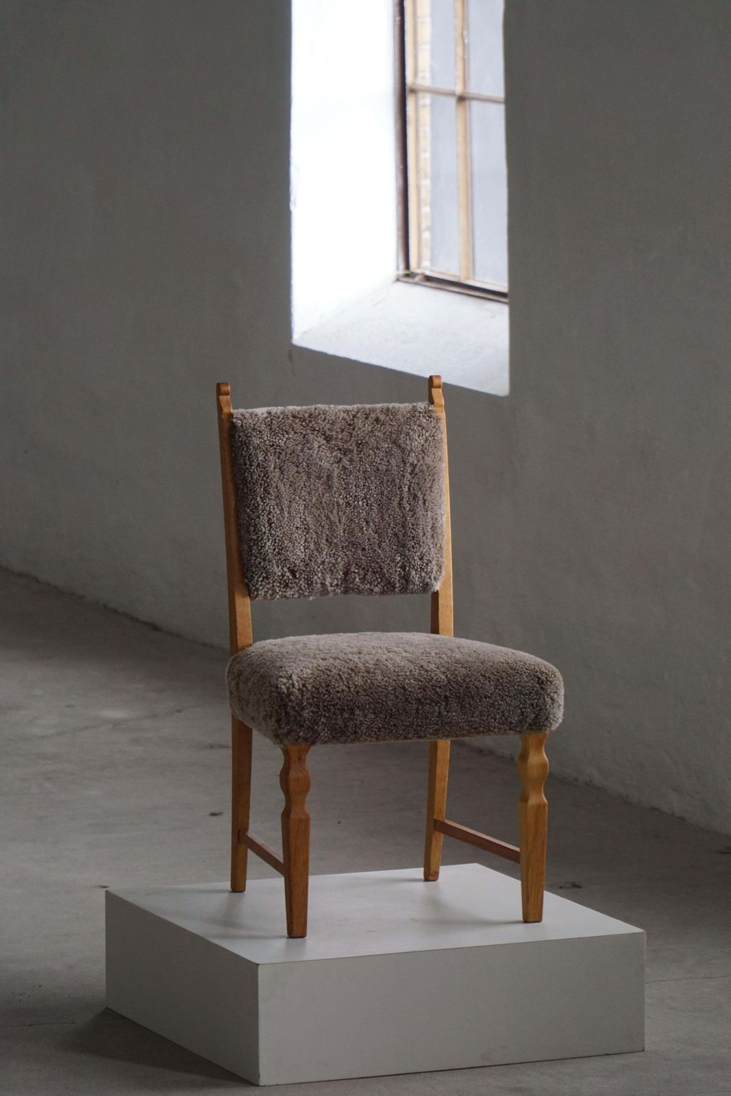Set Of 6 Dining Chairs, Oak & Lambswool, Henning Kjærnulf, Danish Modern, 1950s photo furniture