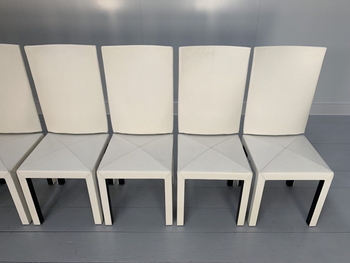 B&B Italia Arcadia Dining Chairs   In White Gamma Leather, Set Of 8 photo 3795.0