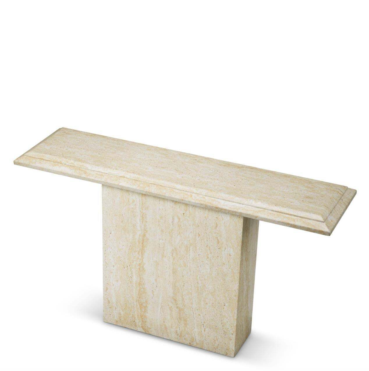 Rectangular Outdoor Console Table In Faux Travertine Finish. photo Furniture