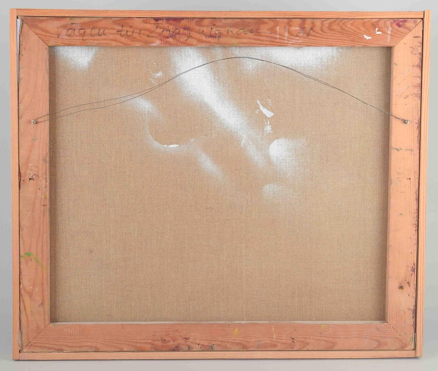 Artiste suédois. Huile sur toile. Paysage moderniste coloriste. Daté 1965 photo furniture