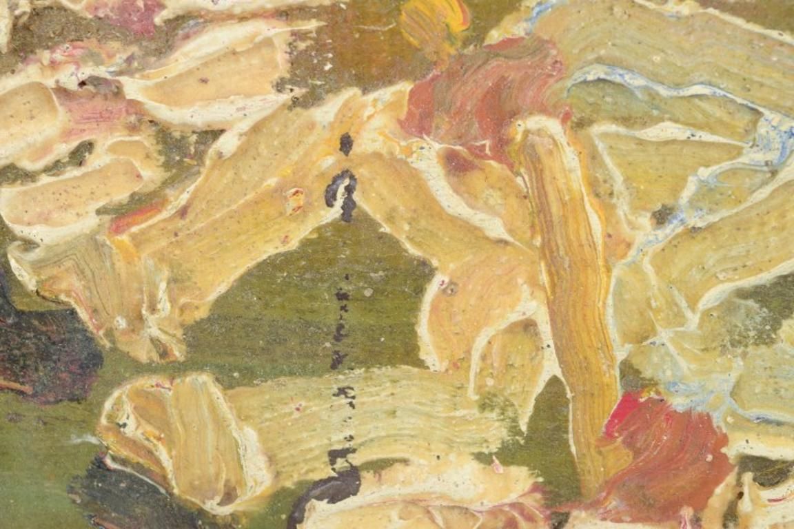 Expressieve abstracte compositie. Olie op board. Zweden, ca. jaren 1970. photo furniture