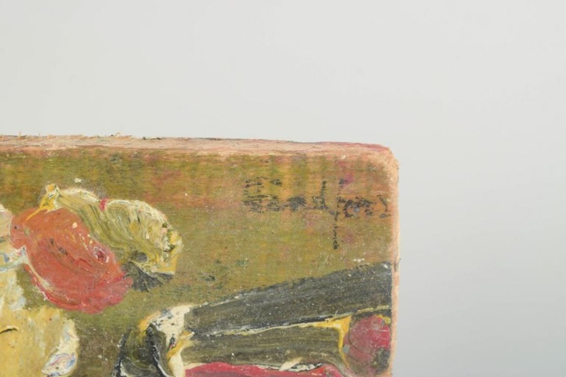 Composition abstraite expressive. Huile sur panneau. Suède, vers les années 1970. photo Art