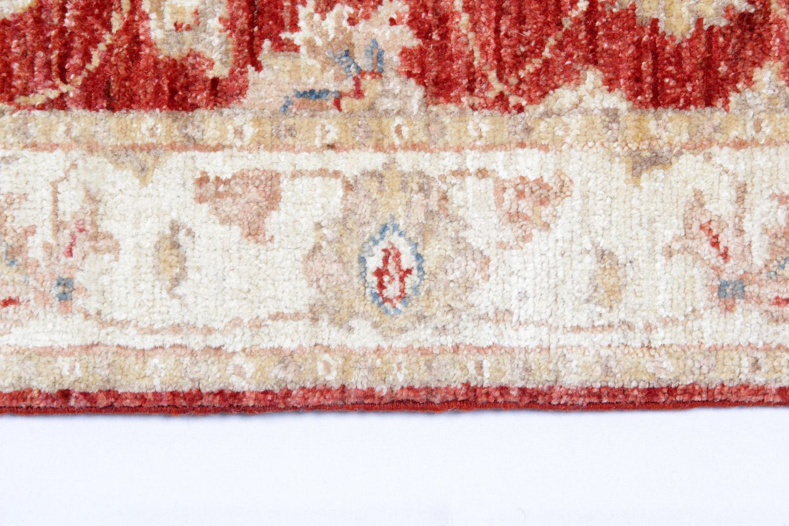 Rode traditionele loper, bloementapijt, handgeweven wollen loper photo for sale