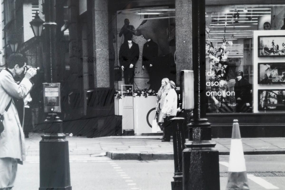 Framed Photograph Under Glass Depicting The Calvin Klein Store, 20th Century. photo for sale