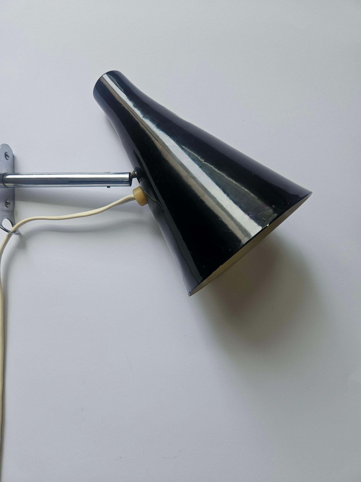 Rare Black Midcentury Adjustable Wall Lamp In Style Of Stilnovo, Lidokov, 1960s photo vintage