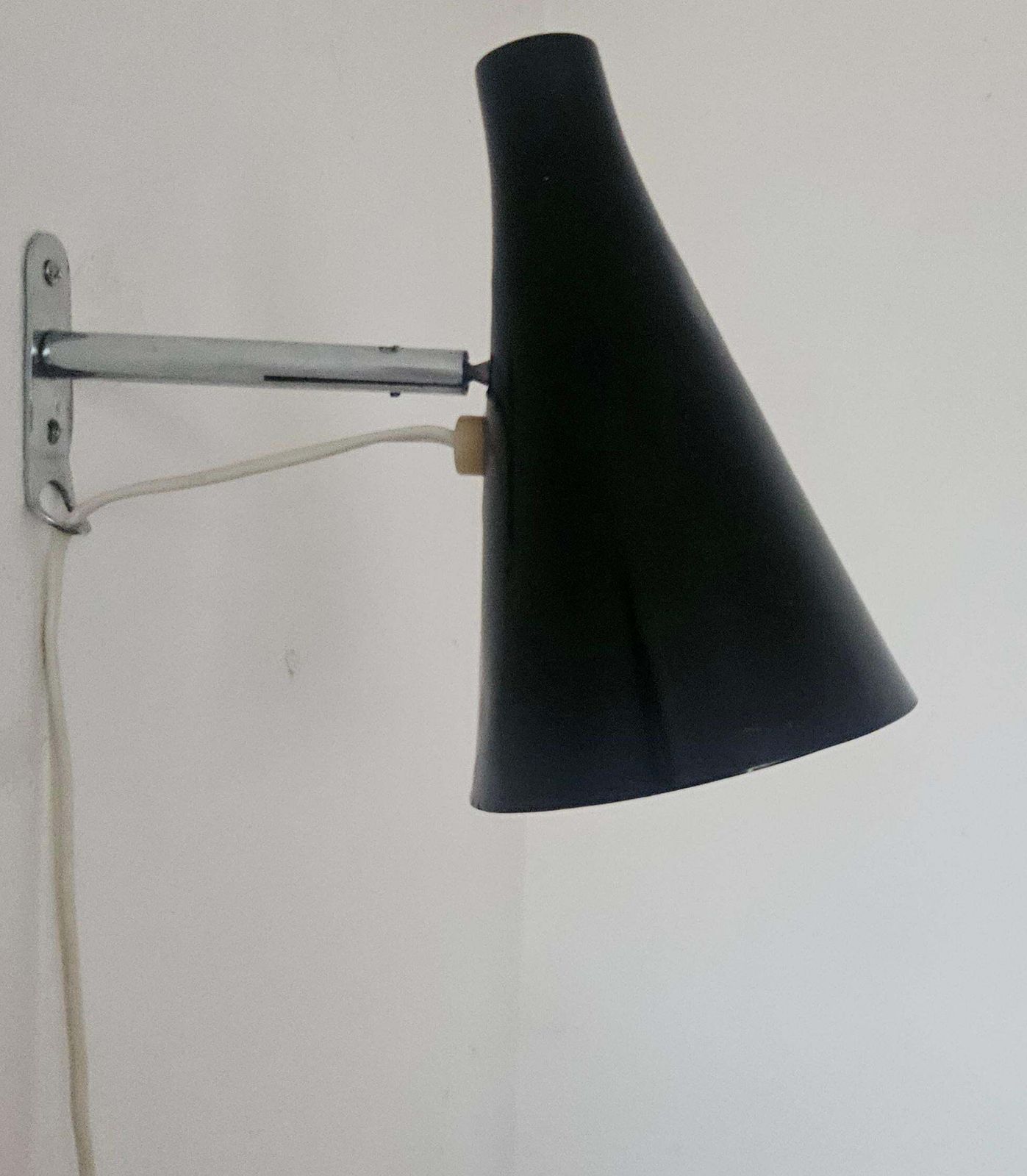 385.0 Rare Black Midcentury Adjustable Wall Lamp In Style Of Stilnovo, Lidokov, 1960s photo