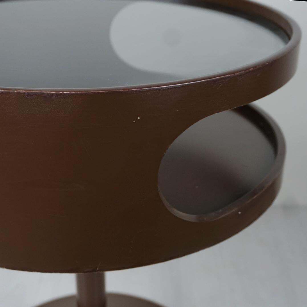 Chocolate Brown Space Age Tulip Side Table Luna By Opal Germany photo for sale