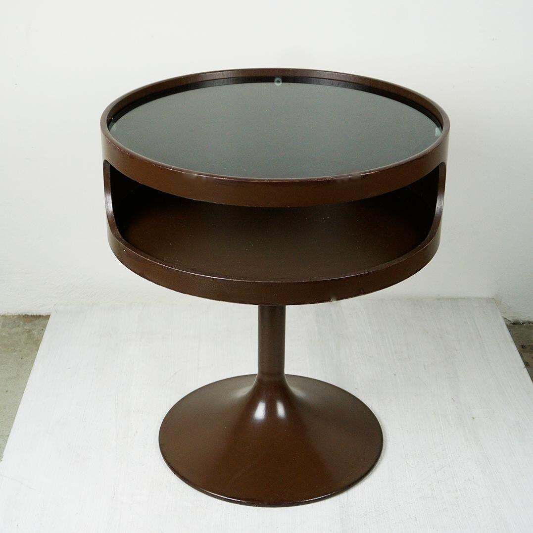 Chocolate Brown Space Age Tulip Side Table Luna By Opal Germany photo vintage