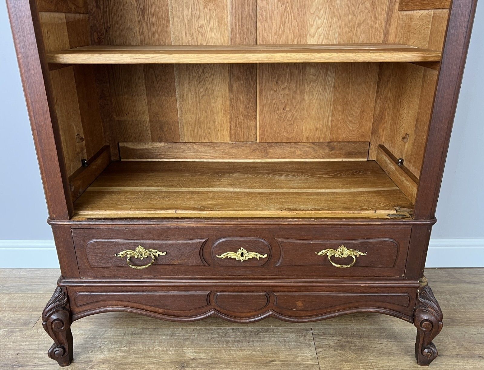 Bookcase Antique French Style Oak Display Cabinet Carved Sideboard Lot 6155 photo vintage