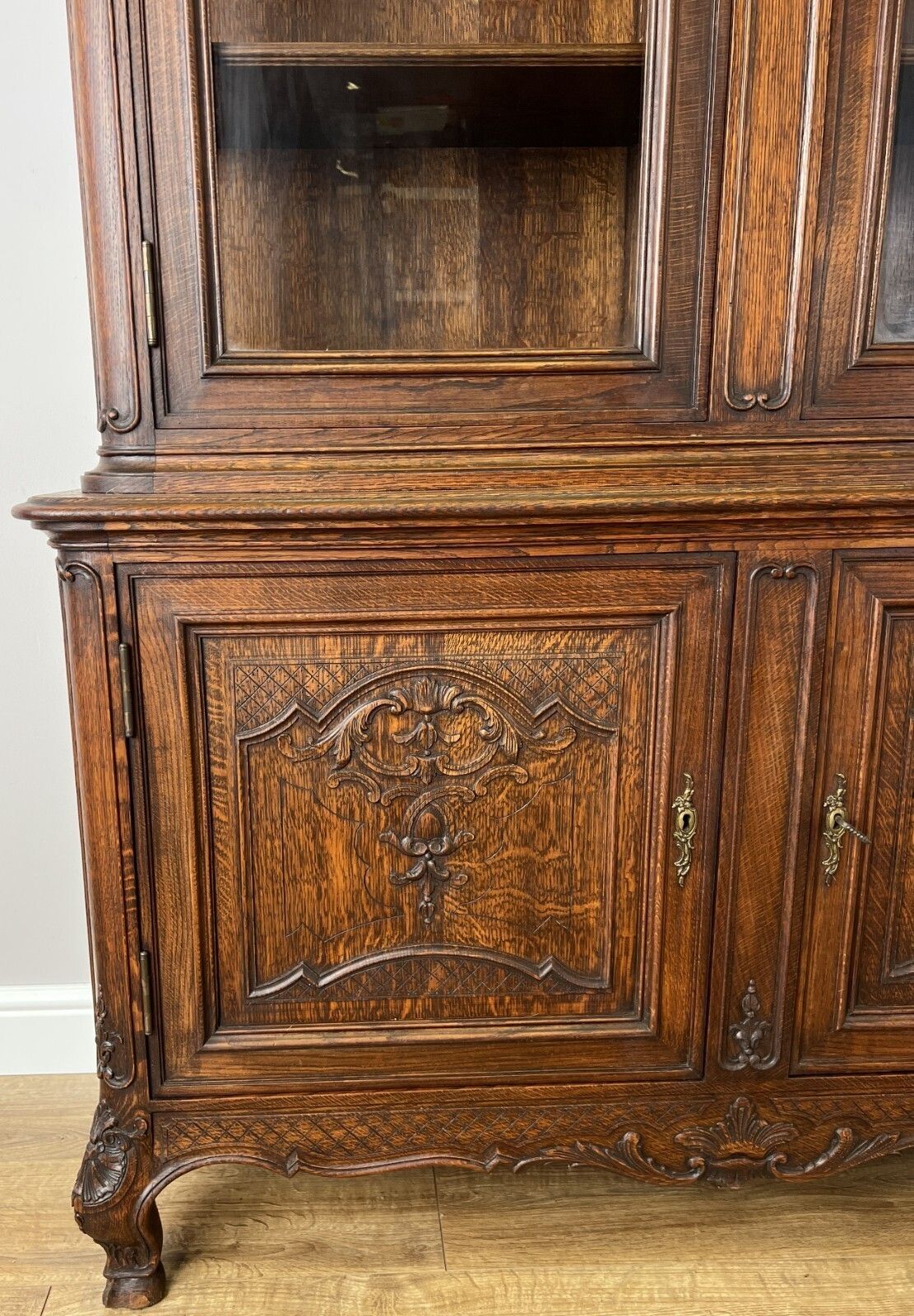 Bookcase Antique French Louis XVI Oak Display Cabinet Carved Sideboard Lot 6149 photo buy