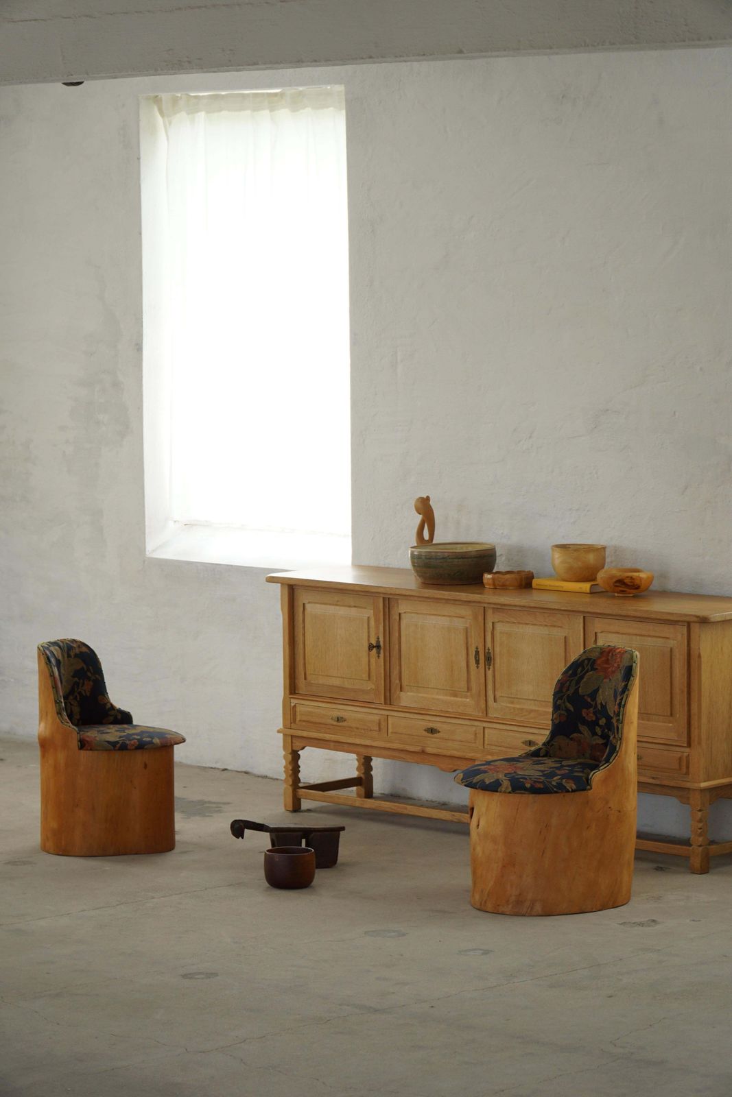 photo buy Low Brutalist Sideboard In Oak, Danish Mid Century, Henning Kjærnulf, 1960s