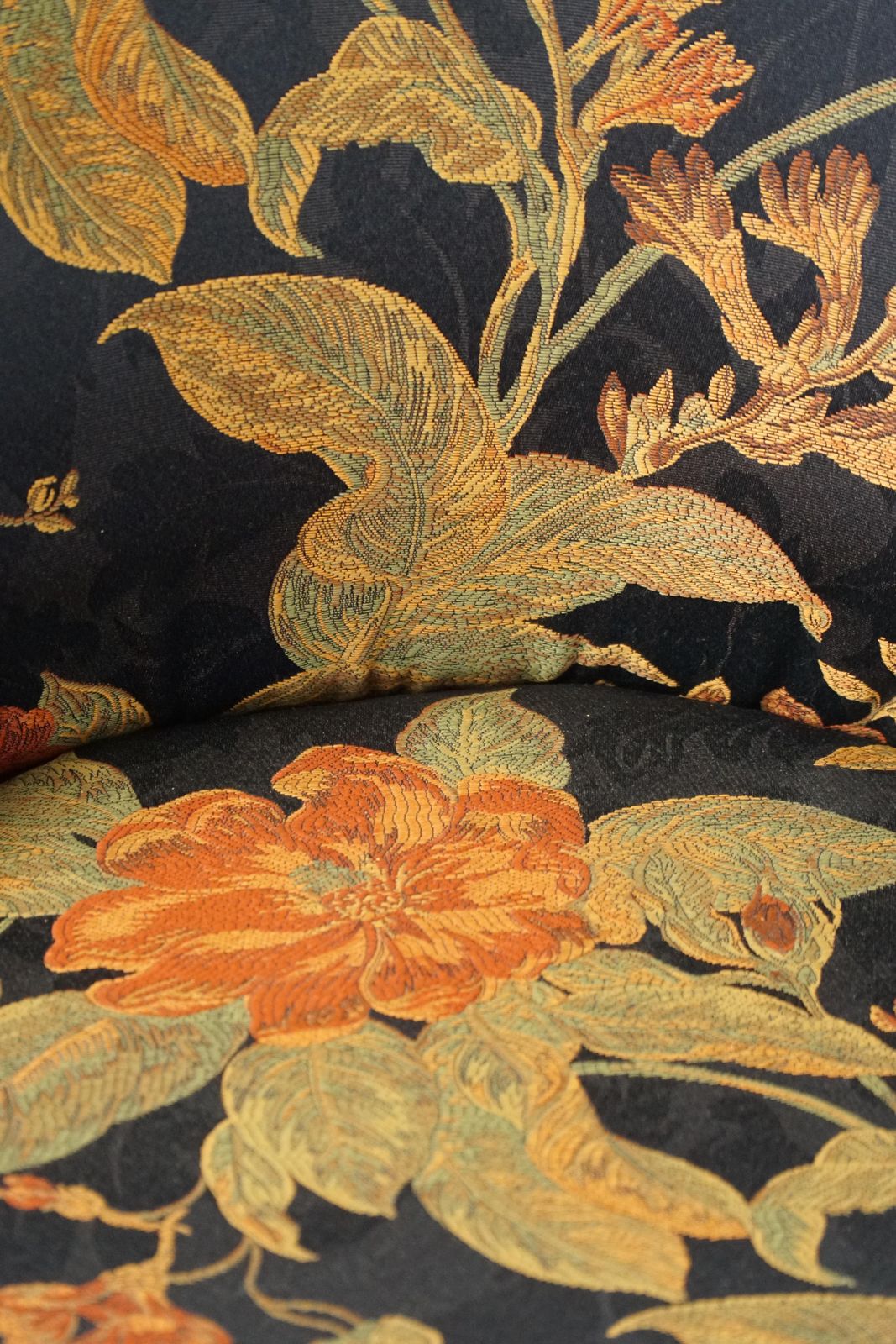 photo buy Swedish Stump Chair / “Kubstol” In Pine & Floral Upholstery, Mid 20th Century