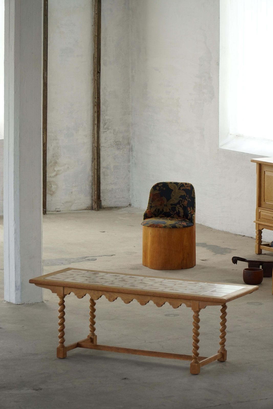 Danish Mid Century Modern, Oak Coffee Table With Ceramic Tile Top, 1950s photo Furniture