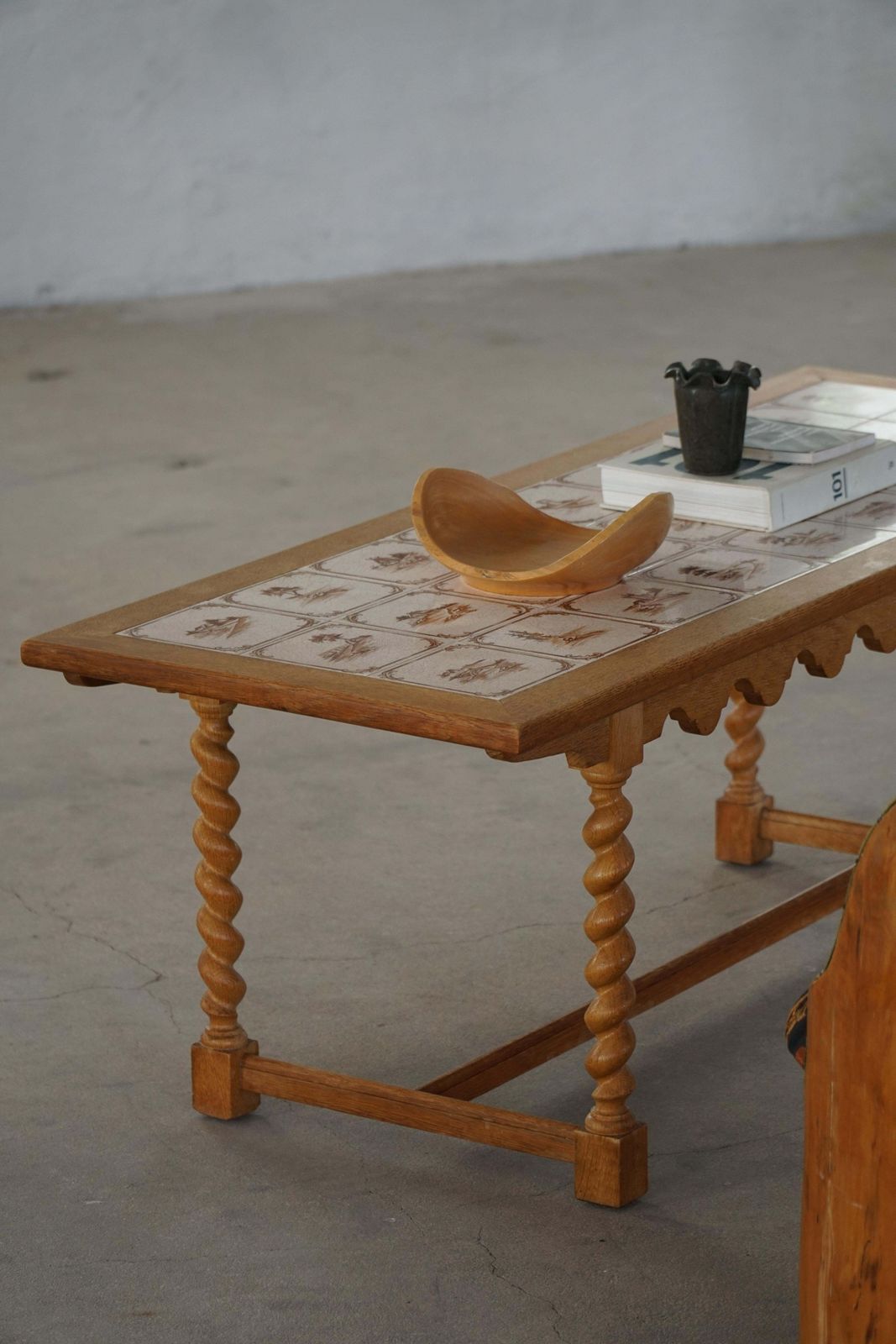 Danish Mid Century Modern, Oak Coffee Table With Ceramic Tile Top, 1950s photo 2795.0