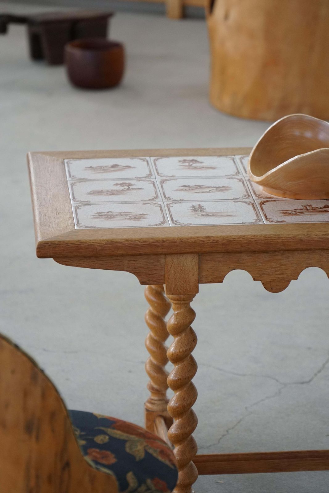 photo buy Danish Mid Century Modern, Oak Coffee Table With Ceramic Tile Top, 1950s