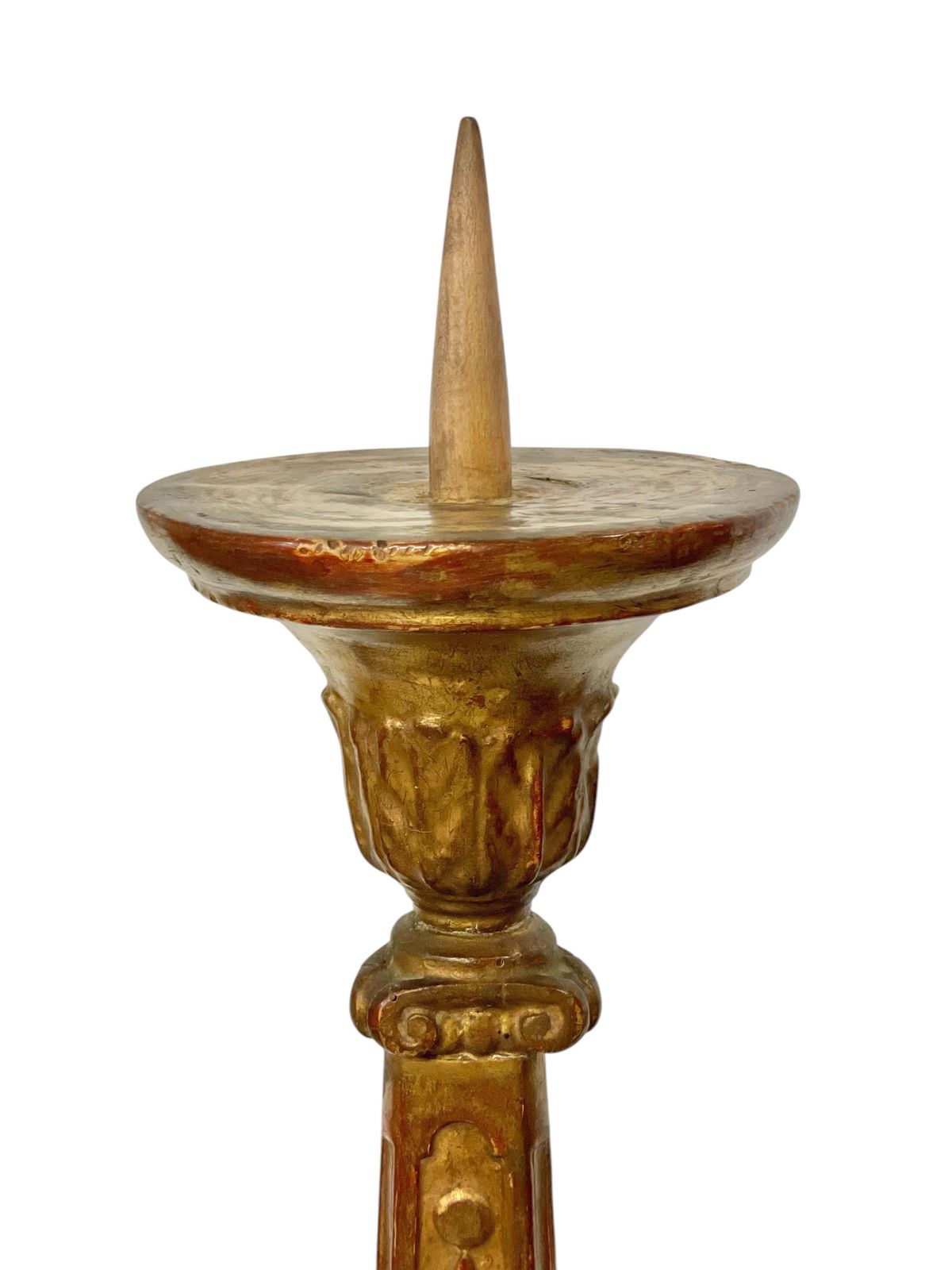 18th Century Italian Giltwood Pricket Candlestick, Circa 1760 photo buy