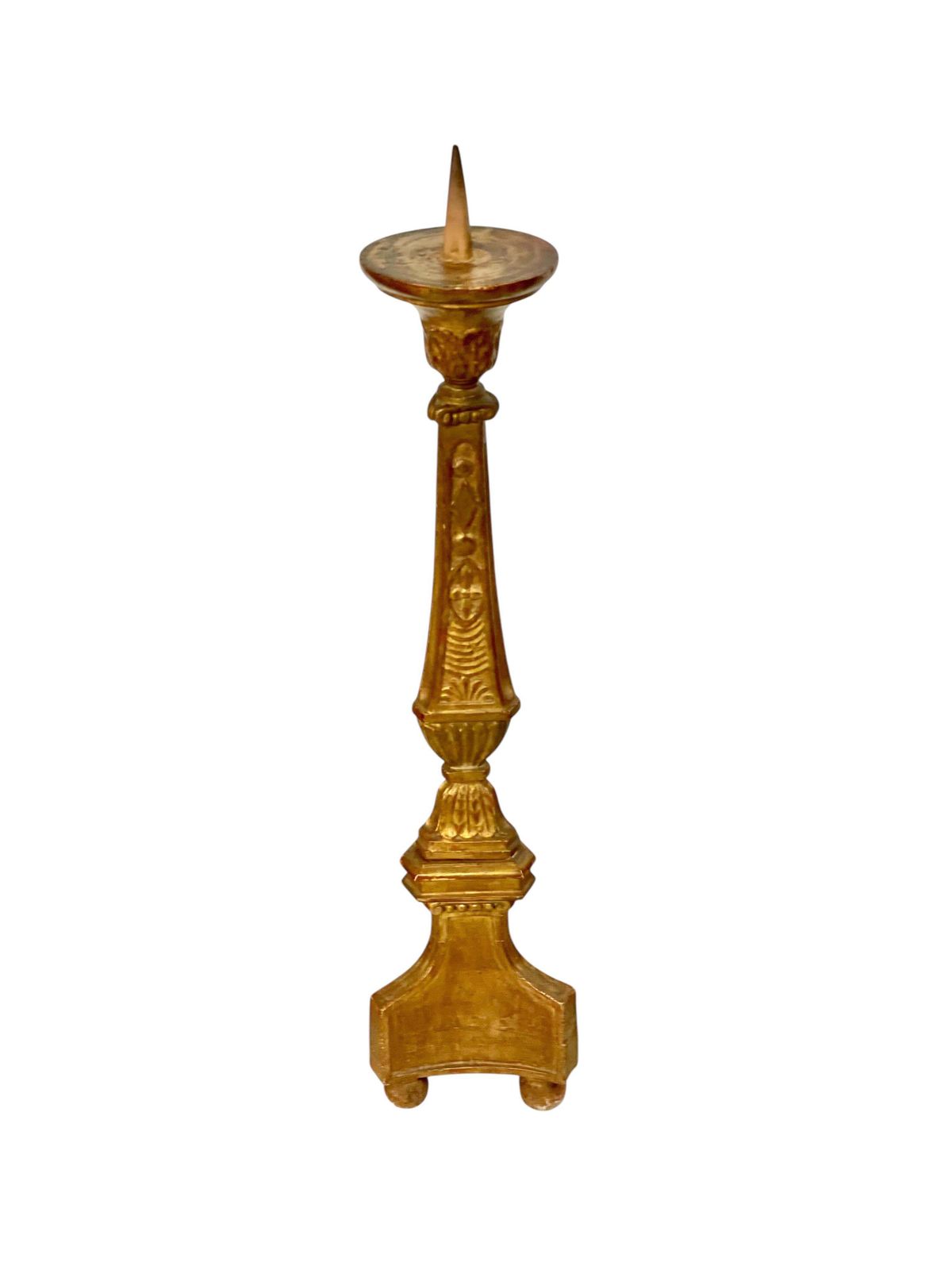photo vintage 18th Century Italian Giltwood Pricket Candlestick, Circa 1760