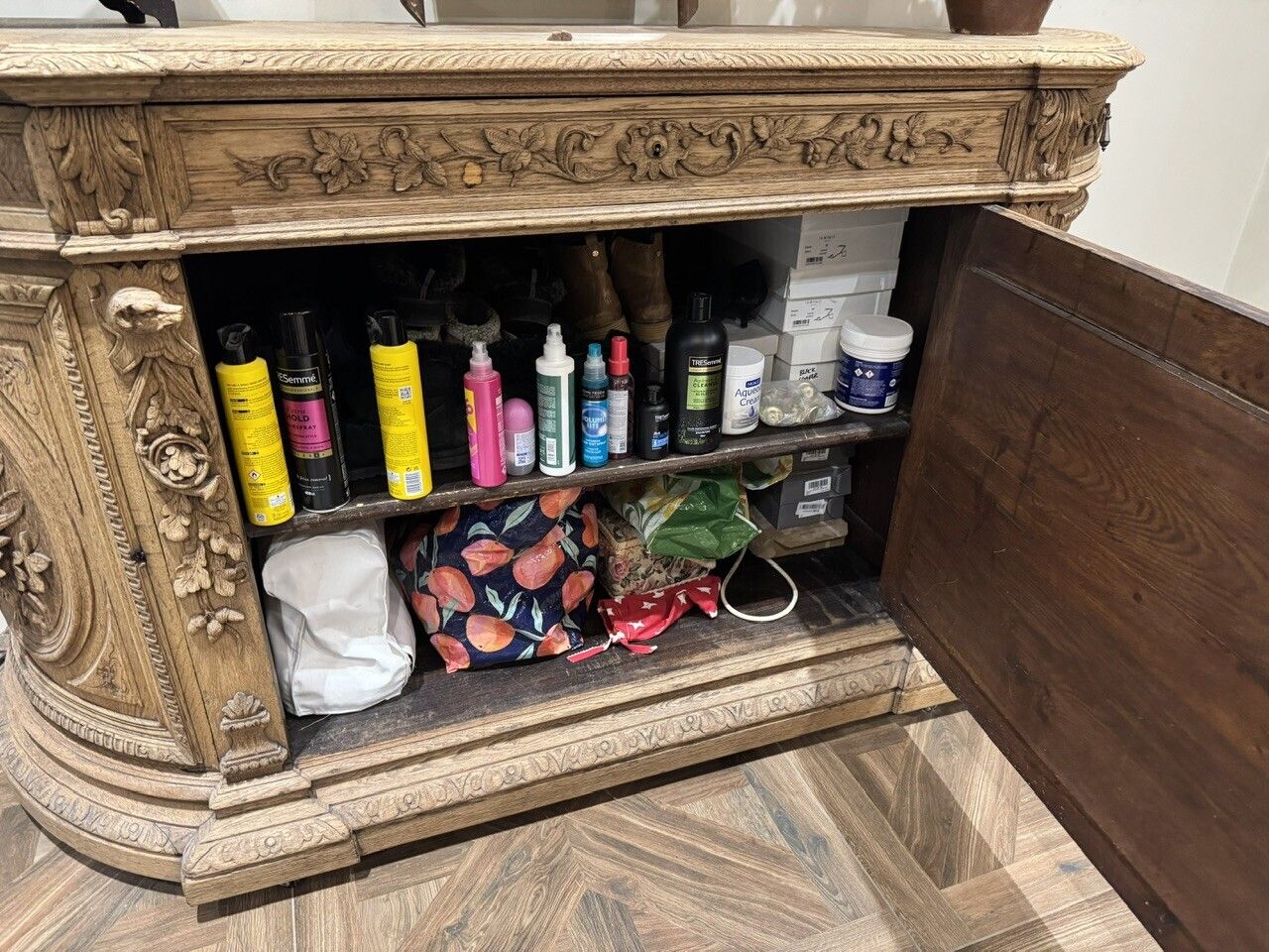 photo furniture Wonderful Rare French Oak Hunting Sideboard