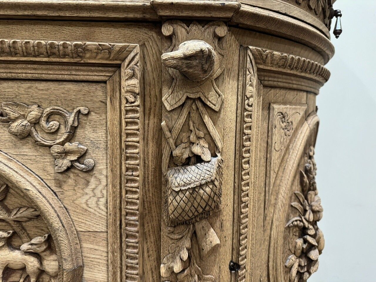 Furniture Wonderful Rare French Oak Hunting Sideboard photo