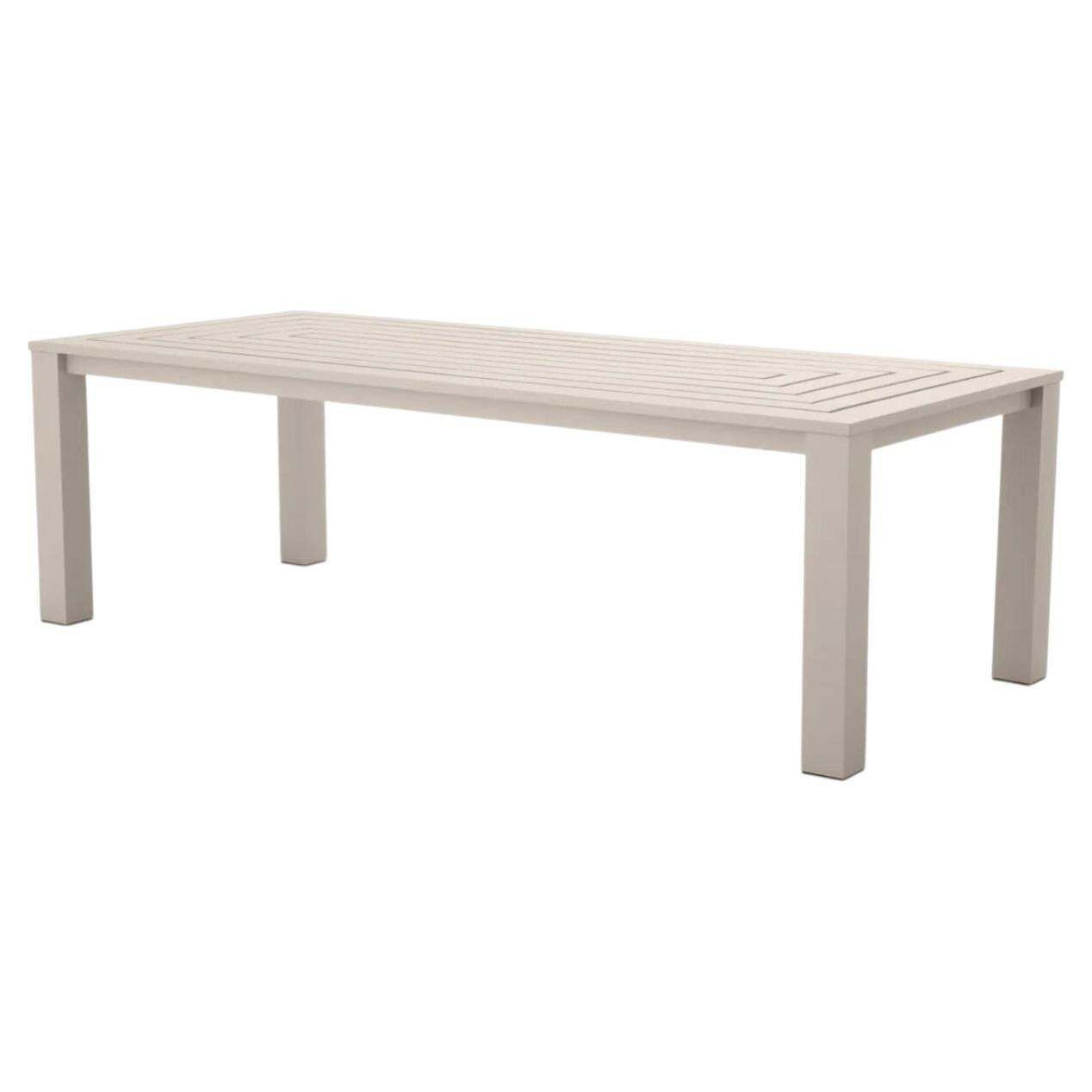 Rectangular Outdoor Dining Table With Sand Finish.