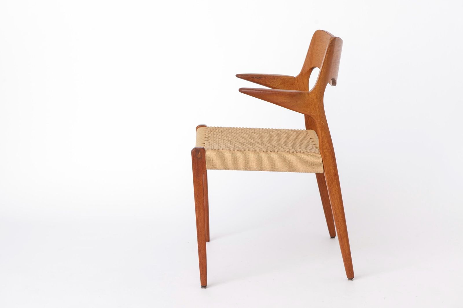 Niels O Moller Model 55 Armchair, Danish Teak Lounge Chair, Mid Century Modern Chair, Vintage 1950s Scandinavian Design, With Repair photo for sale