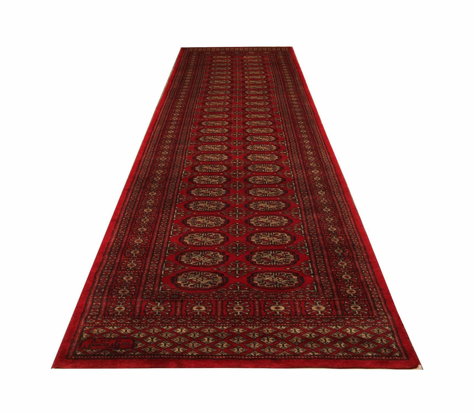 Red Runner Rug, Several Medallion Vintage Wool Turkmen Stair Runner. photo for sale