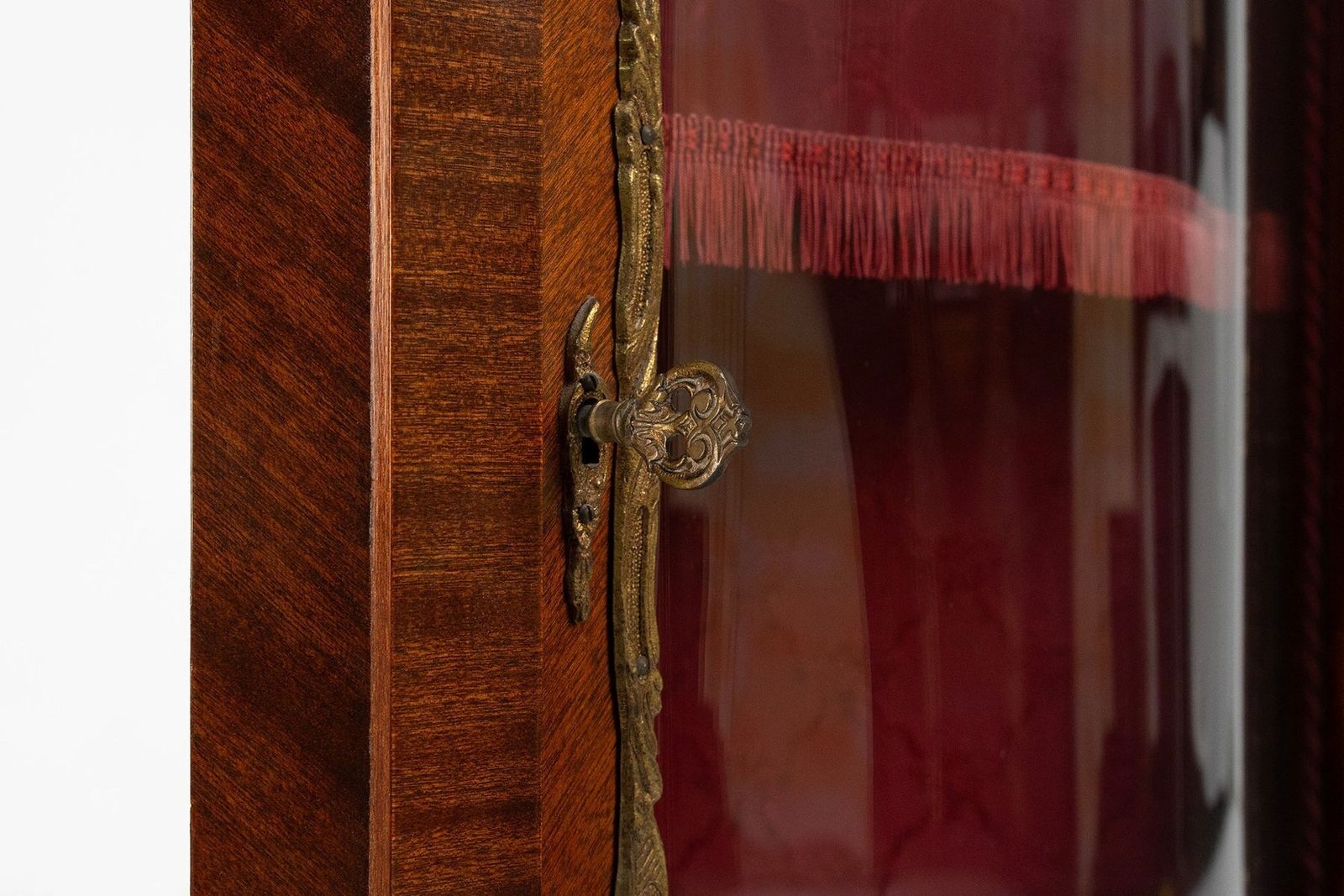 photo buy French Louis XV Style Corner Display Cabinet With Arched Glass, 1950
