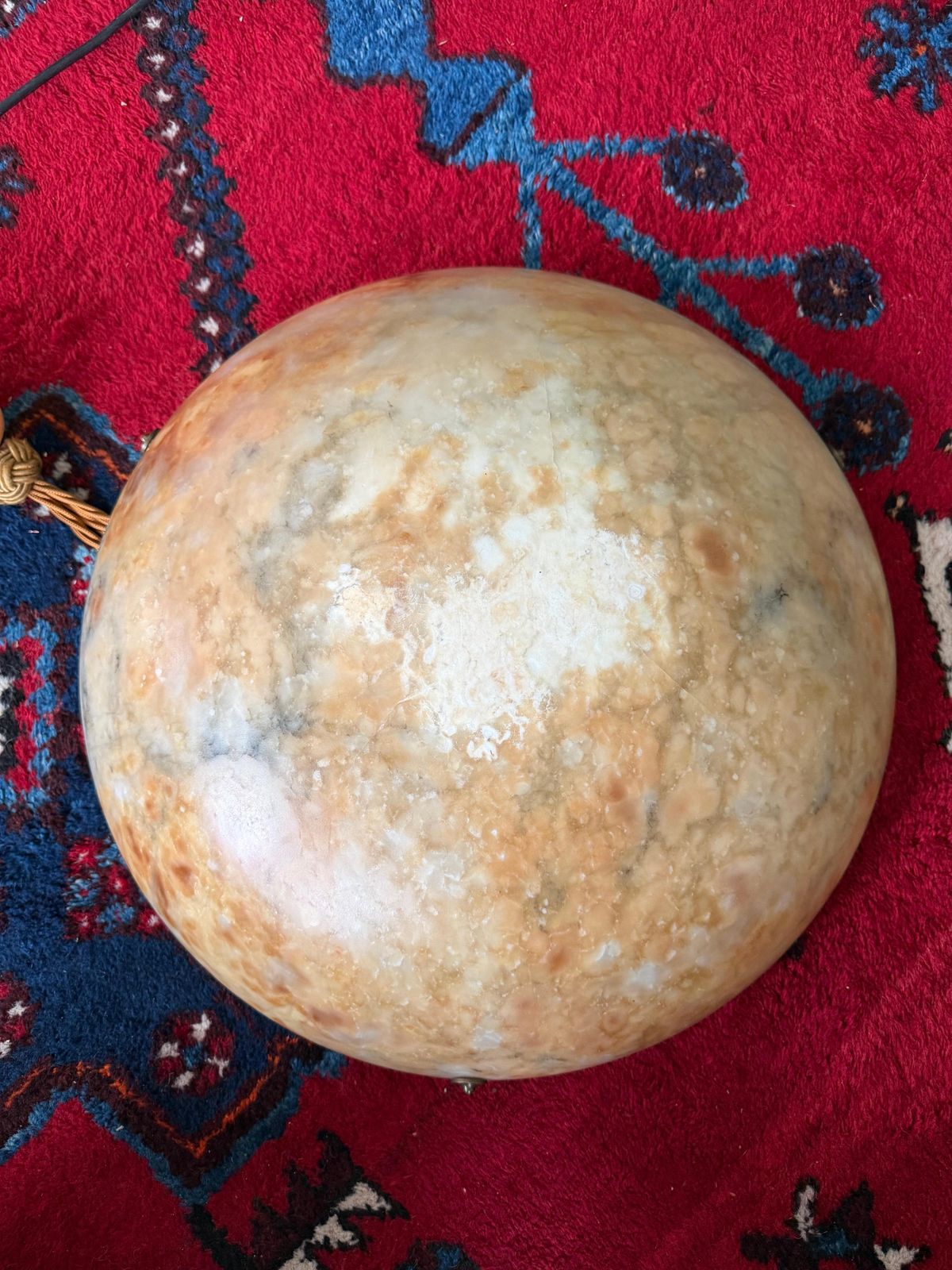 photo buy Antique Art Deco Hand Carved Alabaster Plafonier From The 1930
