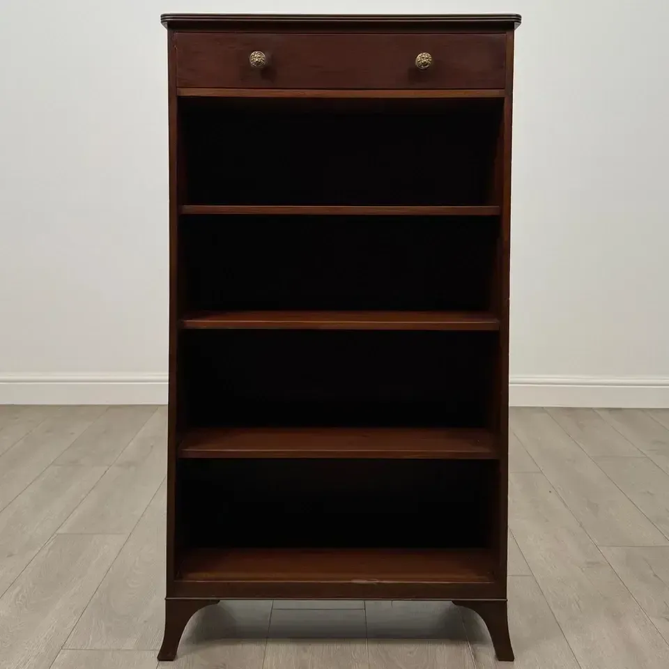 Antique 19th Century Regency Open Bookcase In Mahogany photo furniture