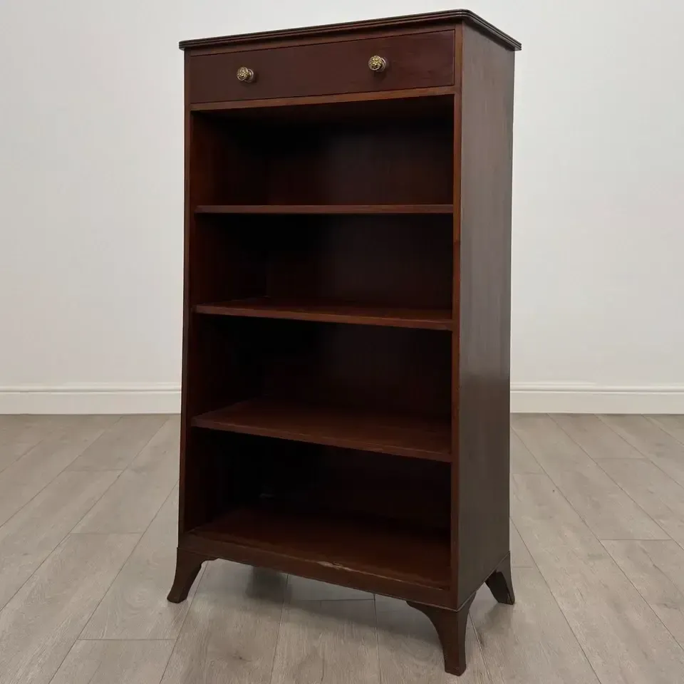 Antique 19th Century Regency Open Bookcase In Mahogany photo for sale