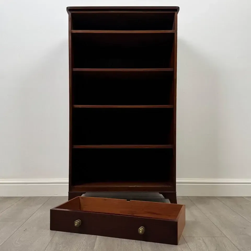 Furniture Antique 19th Century Regency Open Bookcase In Mahogany photo