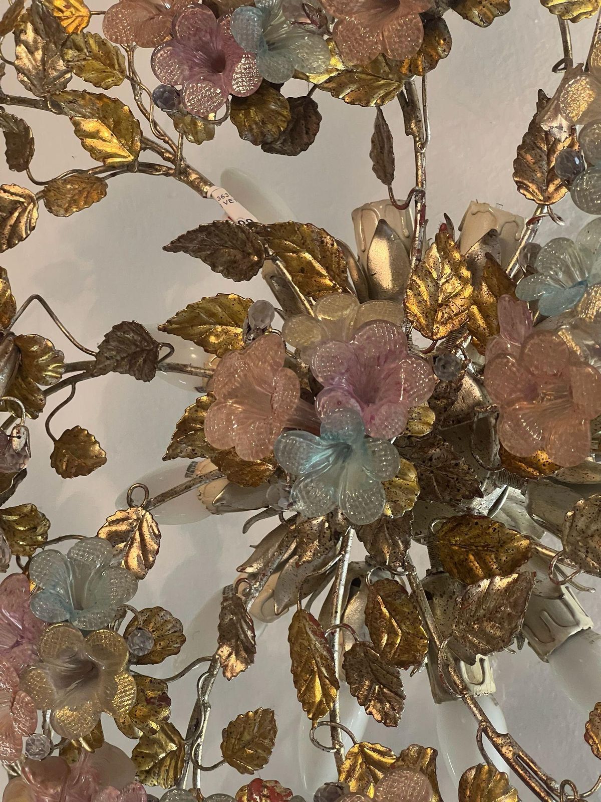 2779.0 Pink Floreal Murano Chandelier, 1980's photo