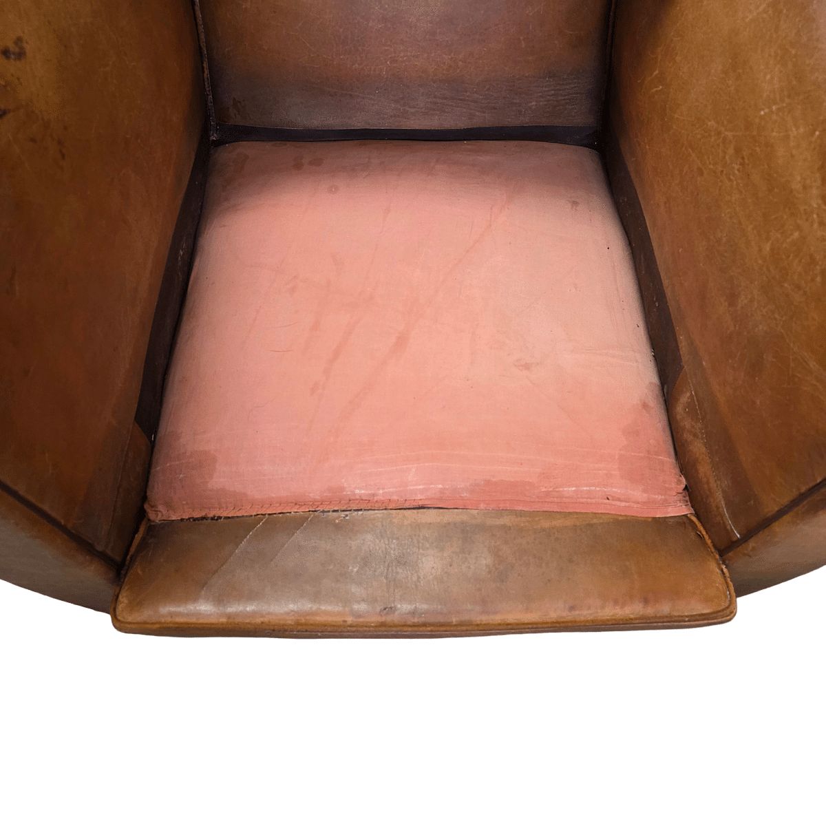 French Art Deco Style Leather Club Armchairs, 1950/60s photo vintage