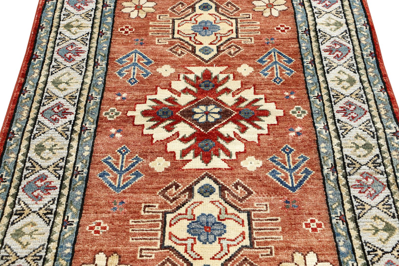 Afghaans Kazak handgeknoopt geometrisch Kaukasisch woonkamer- en slaapkamervloerkleed photo Textiel