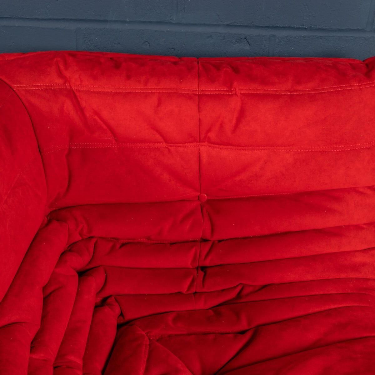 Furniture A 21st Century Red "Togo" Corner Sofa By Michel Ducaroy For Ligne Roset France photo