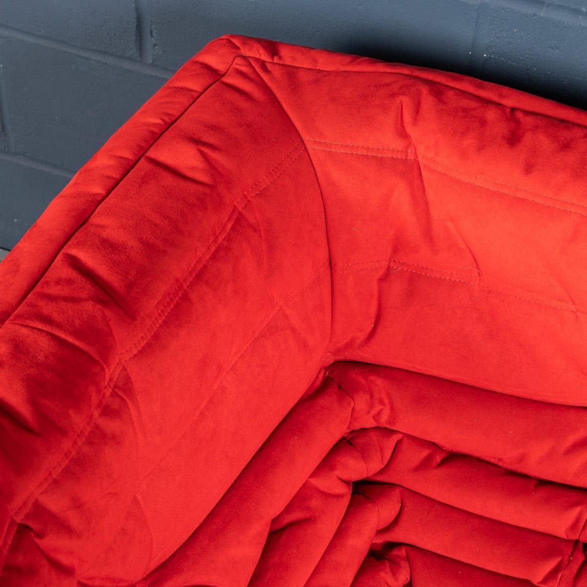 photo buy A 21st Century Red "Togo" Corner Sofa By Michel Ducaroy For Ligne Roset France