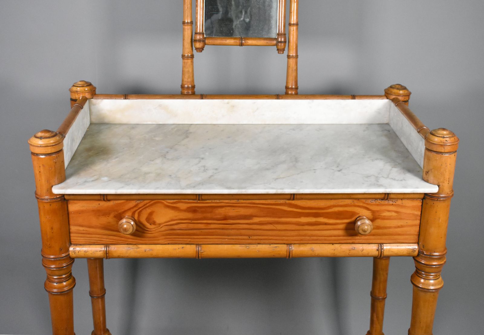 Antique French Faux Bamboo Washstand   Napoleon III Style photo Furniture