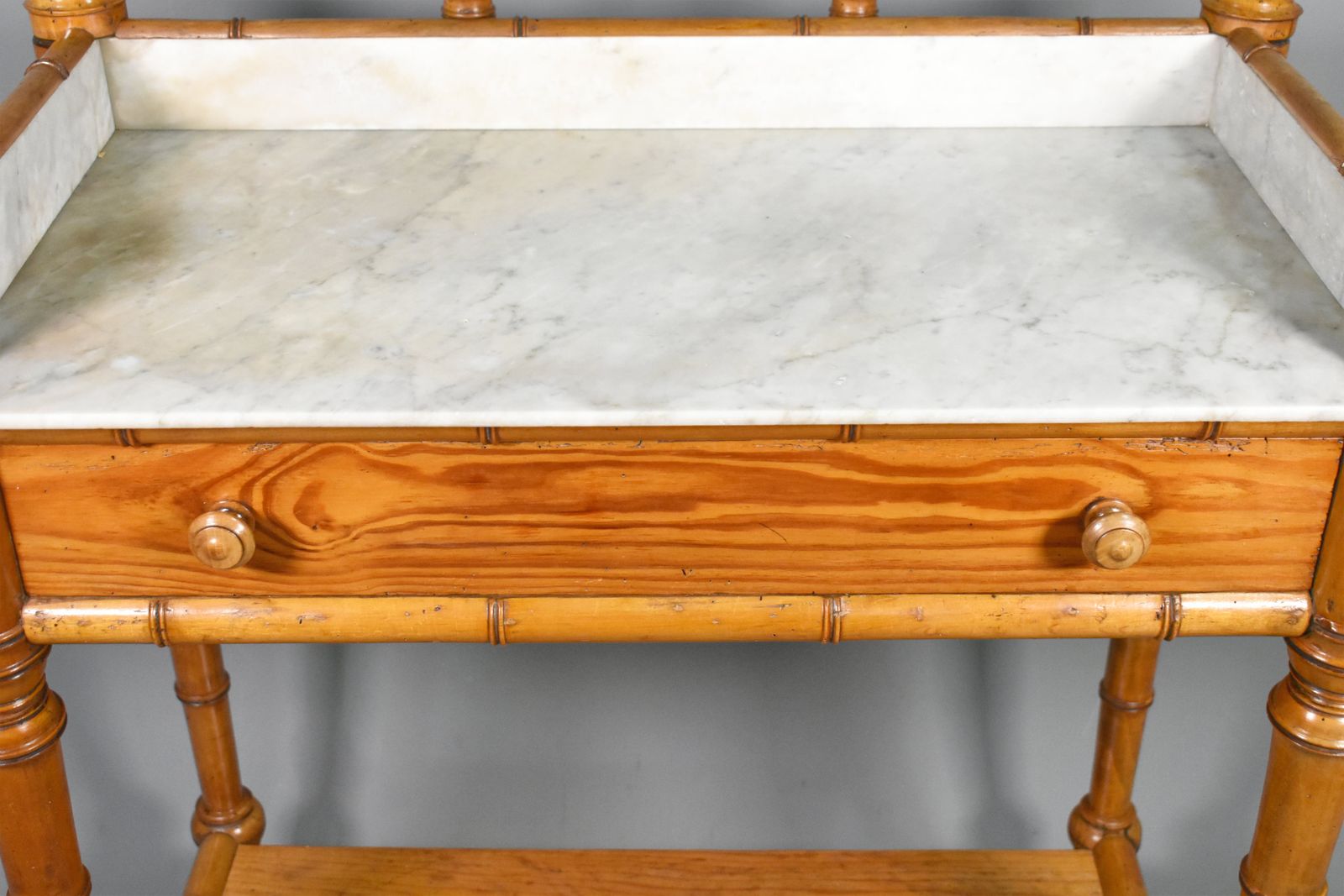 photo furniture Antique French Faux Bamboo Washstand   Napoleon III Style