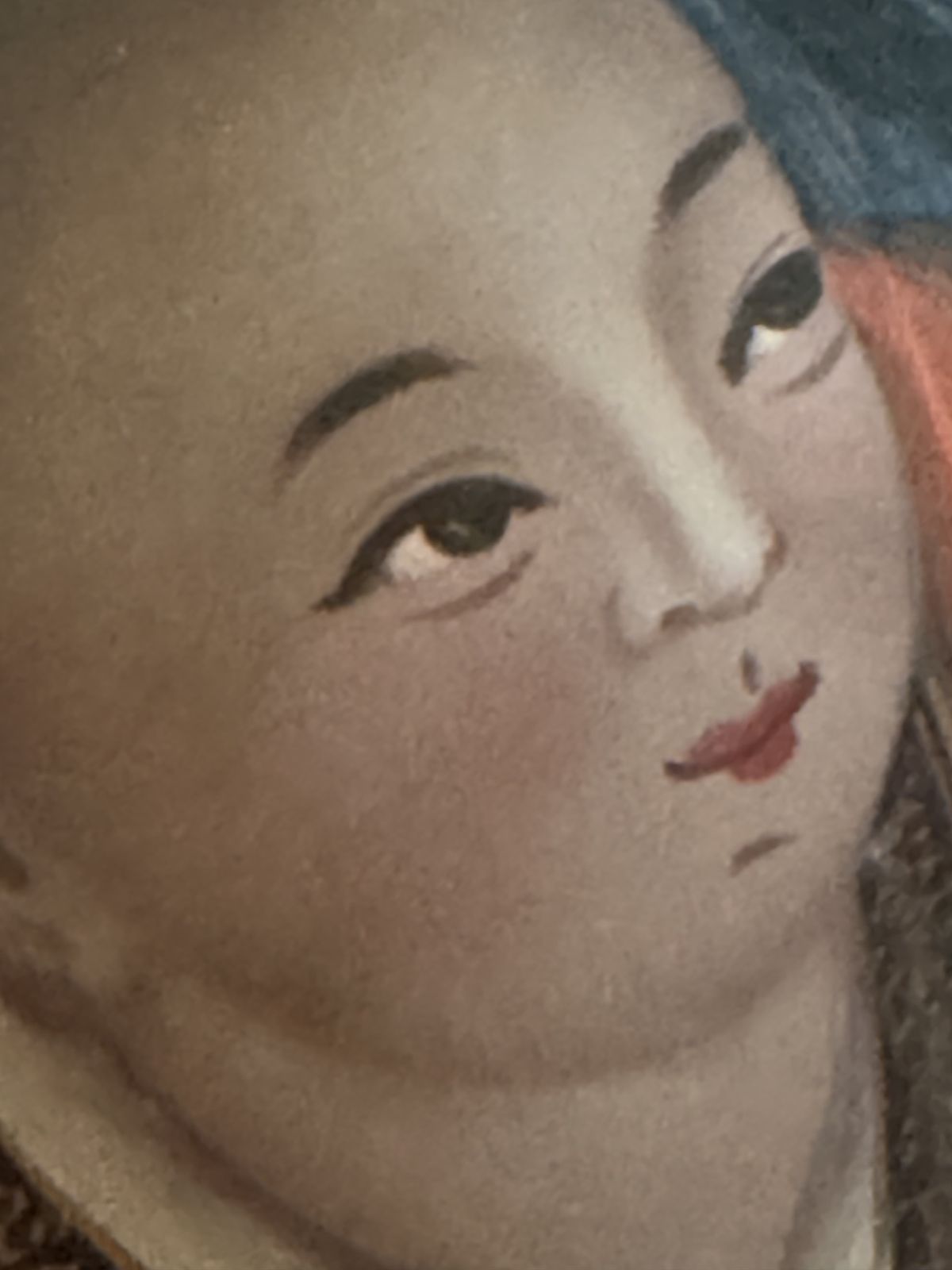 Rare 19th Century Chinese Reverse Glass Painting Of Shoulao & Child photo Art