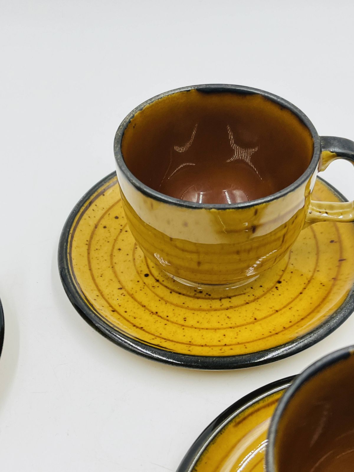 Set Of Four Vintage Boch Palma Cups And Saucers. photo vintage