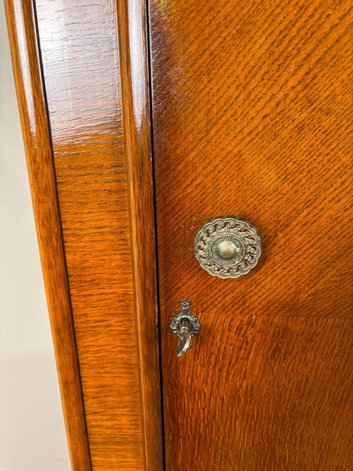 369.0 Vintage Oak Single Wardrobe, Early 20th Century photo