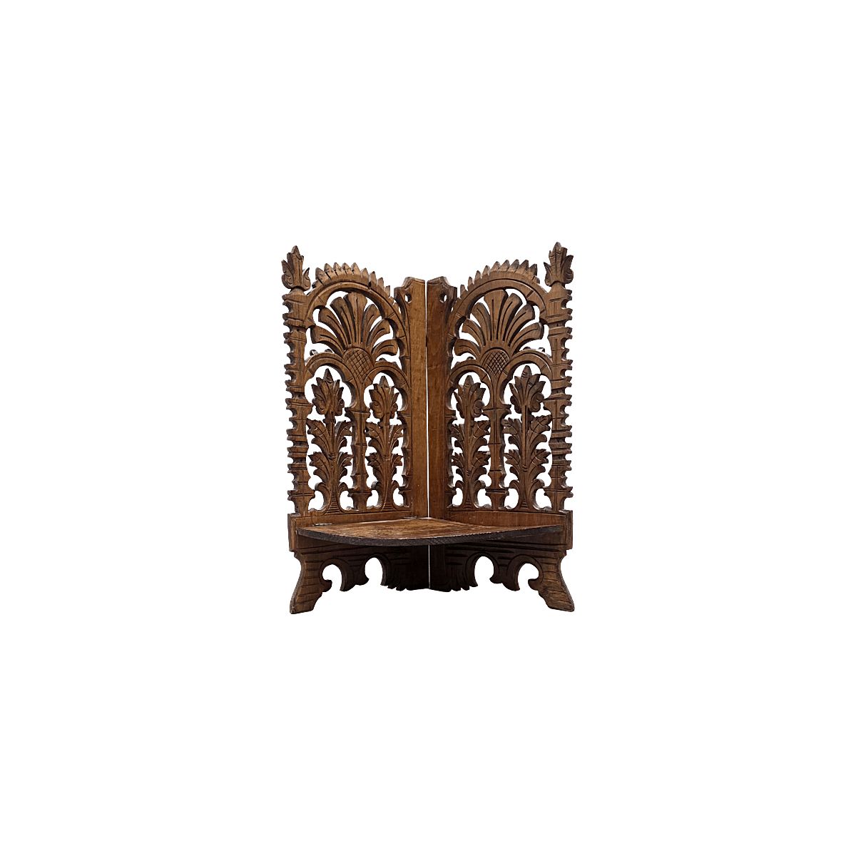 Antique French Walnut Corner Wall Console photo furniture