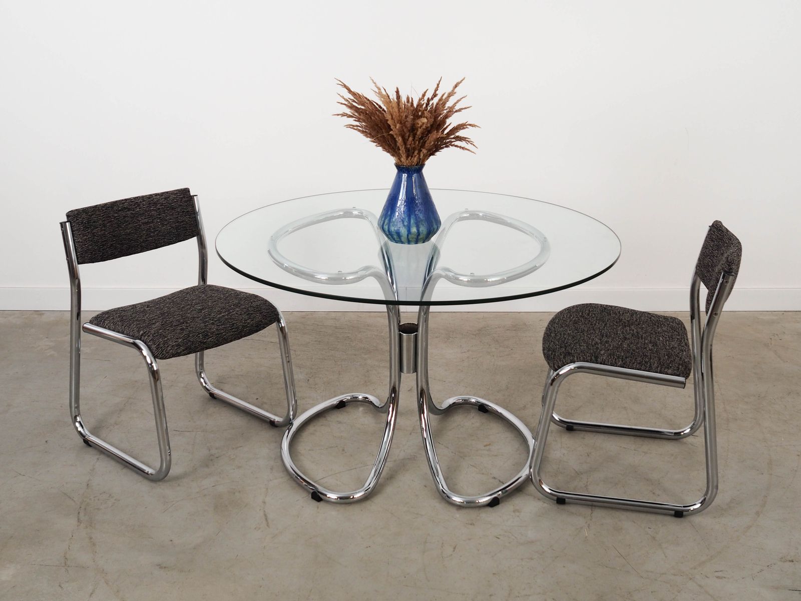 Glazen tafel, Italiaans design, jaren 1970, vervaardigd door Gastone Rinaldi photo furniture