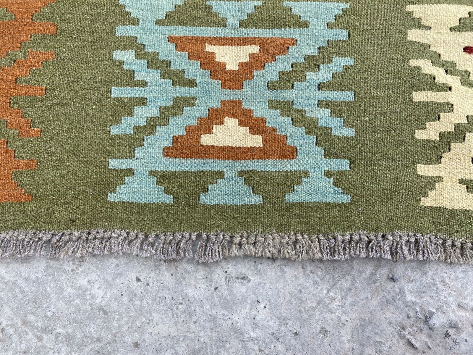 Colorful Southwestern Handwoven Tribal Flatweave Kilim Rug photo Textiles