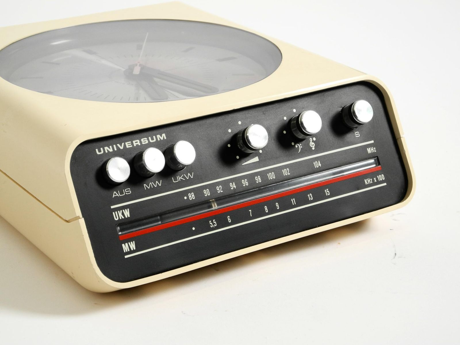 Horloge murale Universum avec radio, années 1970, par Adriano Rampoldi pour Quelle Versand 1 photo buy