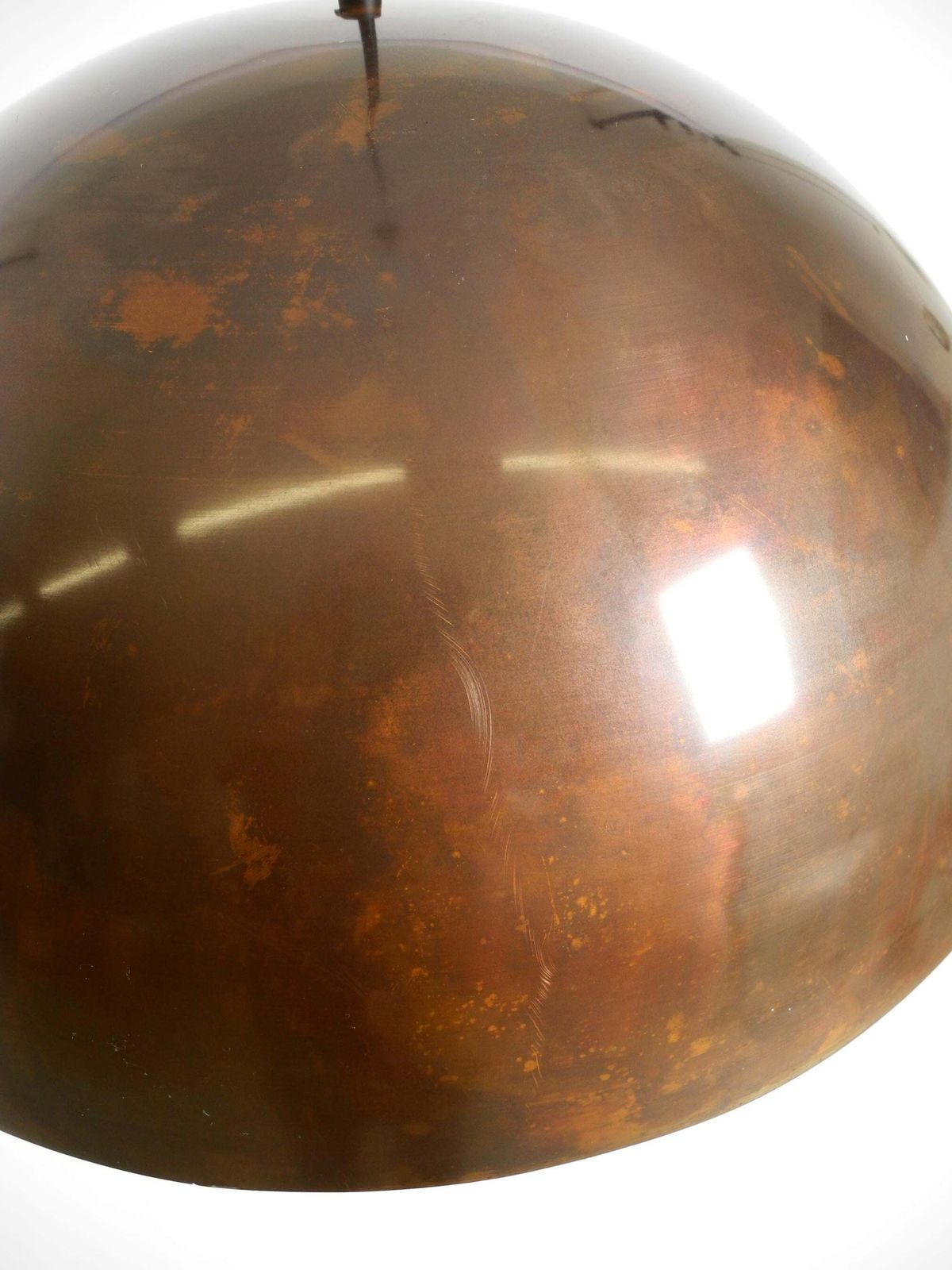 photo vinterior Grote Space Age hanglamp uit de jaren 1960 met koperen kap – Beisl Leuchten