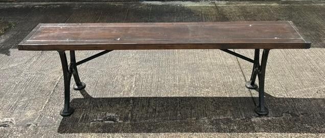 Antique Refurbished John Heywood Of Manchester Cast Iron Base Tram Railway Bench