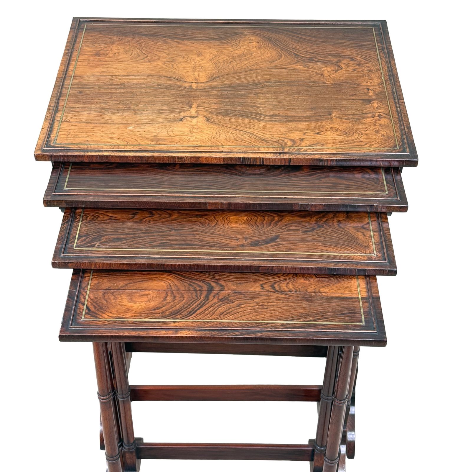 Hoogwaardige Regency Rozenhout Quartetto Nesttafels, Set van Vier (Engeland, ca. 1825) photo furniture