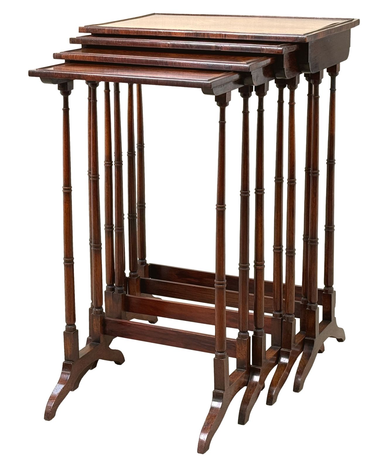 Fine Quality Regency Rosewood Quartetto Nest Of Four Occasional Tables (England, Circa 1825)