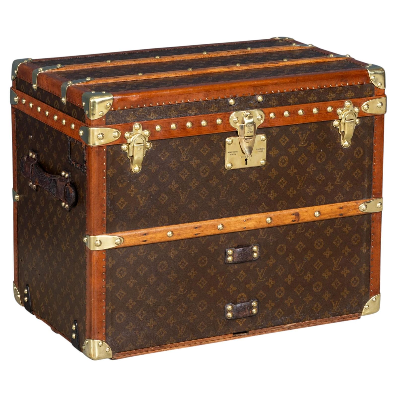 Antique 20thc Louis Vuitton Shoe Trunk In Monogram Canvas, France C.1920